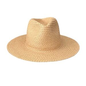 Banana Republic Straw Fedora Hat Panama Tan Beach Summer Preppy Capsule Basic